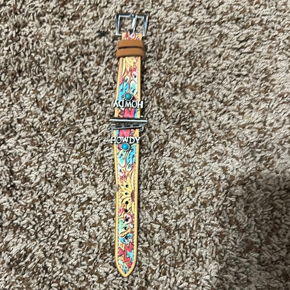 Colorful Leather “Howdy” Apple Watch Strap